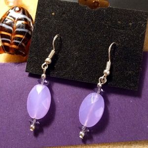 Beautiful Violet stones, diamond cut 💜 with crystals adorn these earrings